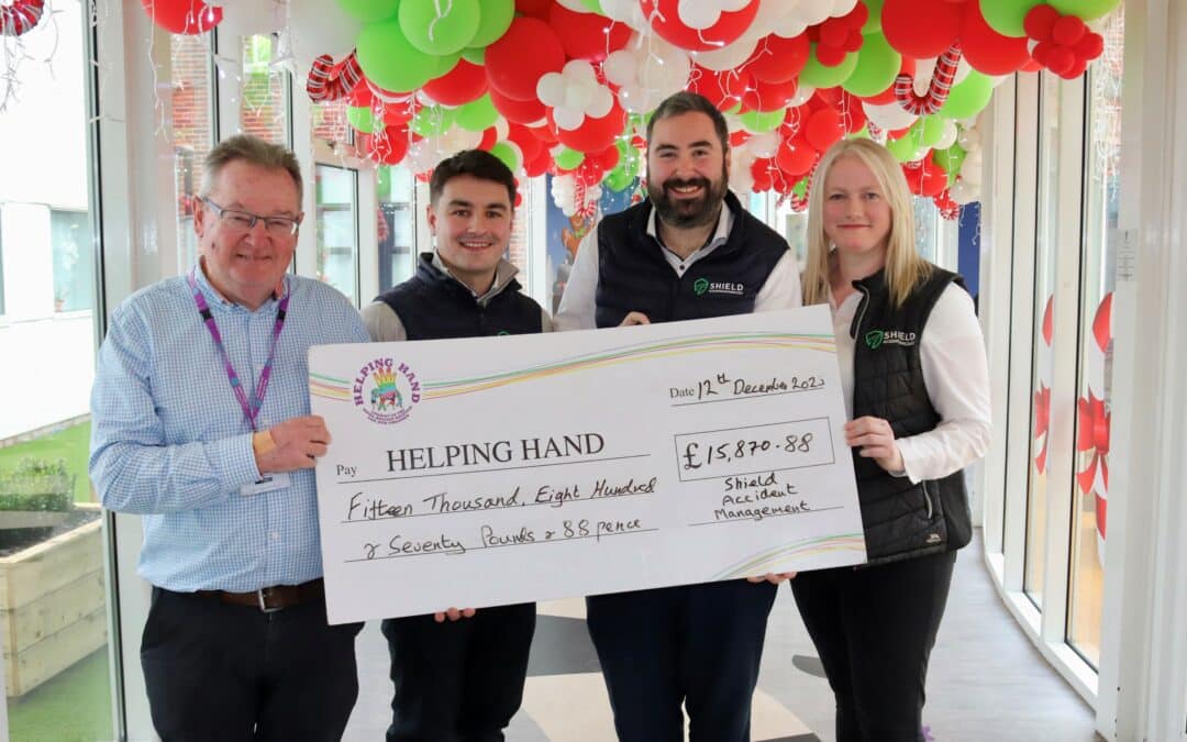 Shield Raises Over Fifteen Thousand Pounds For Helping Hand Charity At Royal Belfast Hospital For Sick Children